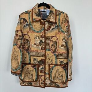 Blair Cat Tapestry Blazer Size M NWOT